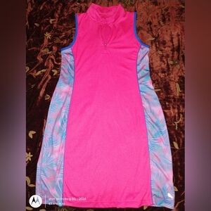 Stylish Pink and Blue Sleeveless Dress